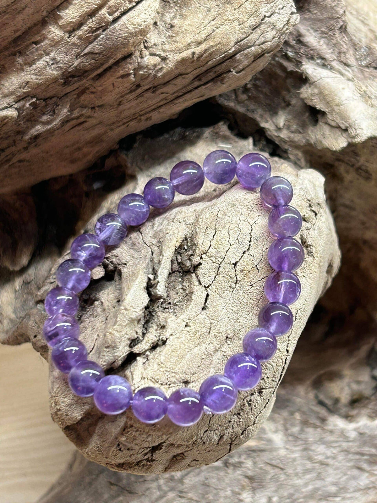 Bracelet Améthyste 8mm – Sérénité, Intuition et Protection