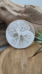 Plaque en Sélénite – Arbre Yin Yang