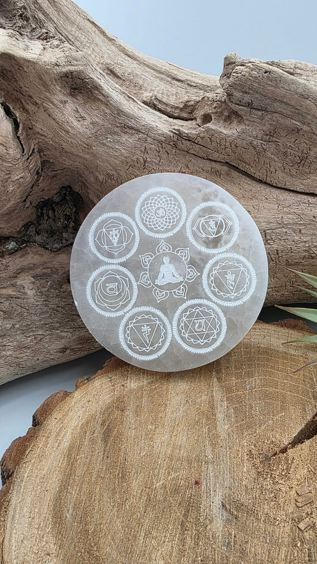 Plaque en Sélénite – 7 Chakras