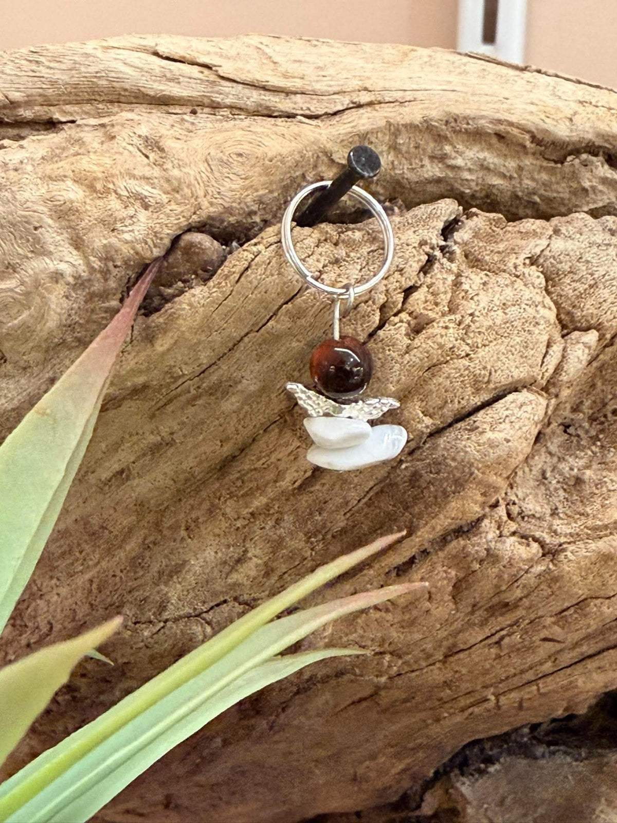 Petit ange Nuage Howlite & Oeil de tigre
