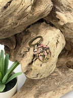 Porte-clés arbre de vie en Rhodonite