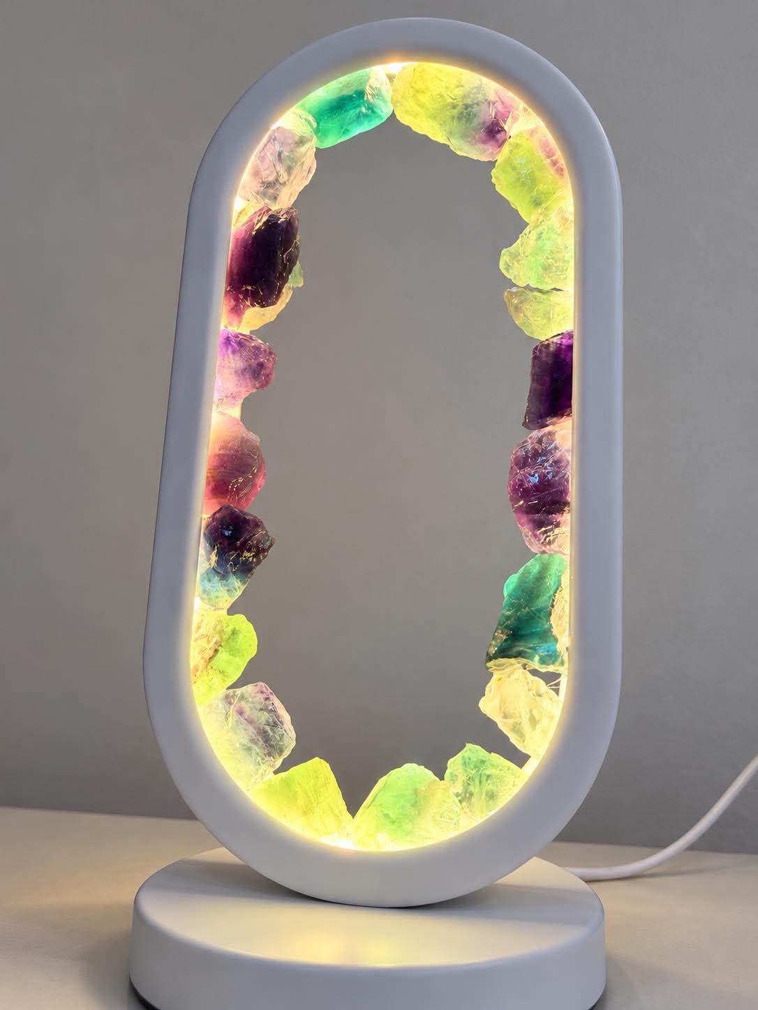 Lampe LED en fluorite – Environ 22 cm