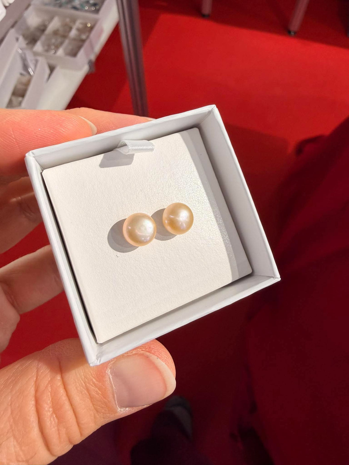 Boucles d'oreilles nacre rosé