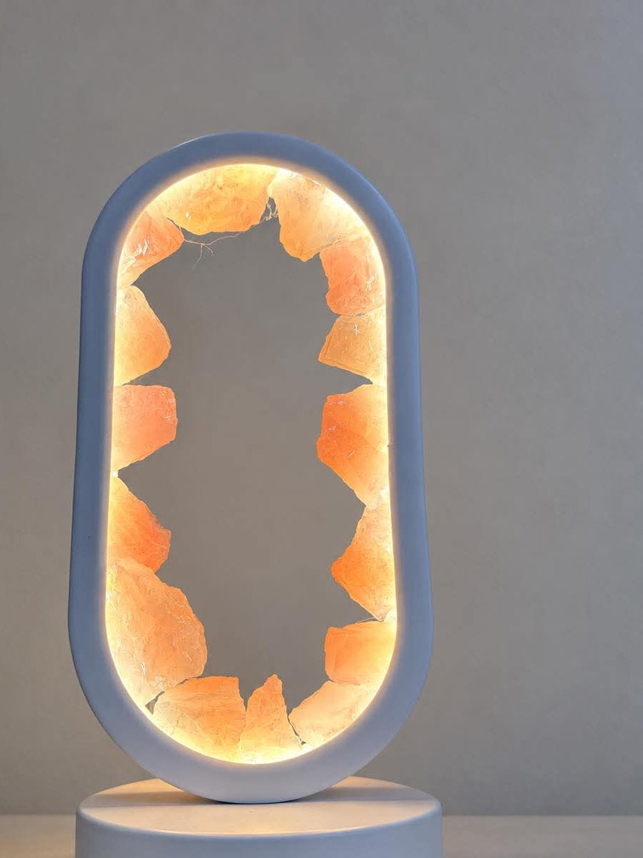 Lampe LED en fluorite – Environ 22 cm